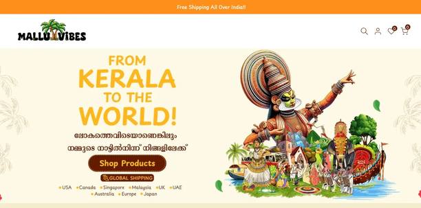 Mallu Vibes — website screenshot