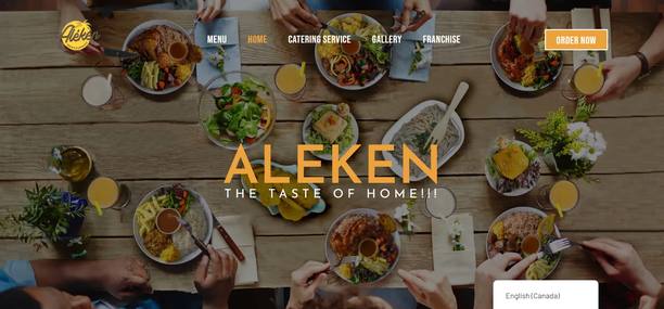 Aleken Restaurant — website screenshot