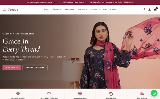 Sreeva website screenshot